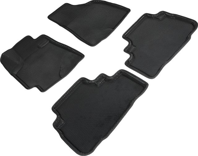 Коврики Seintex 3D EVA Соты для салона Toyota Highlander II 2007-2013 ЧЕРНЫЕ. Артикул 96404