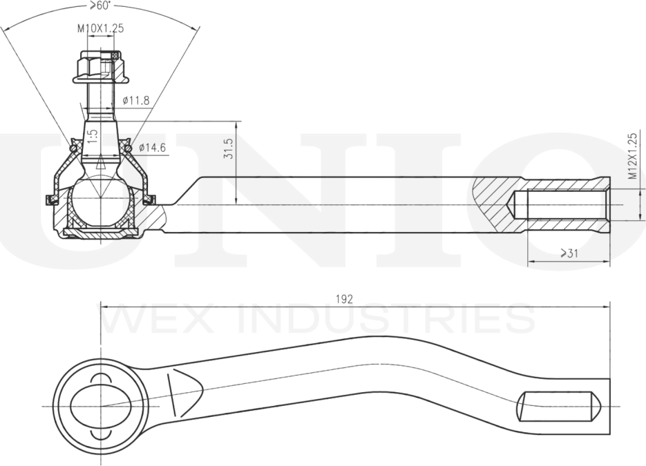 Наконечник рулевой тяги (Unio). Артикул SSP-10139