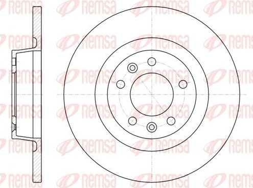 Тормозной диск Remsa задний для Citroen Jumpy II 2007-2016. Артикул 61053.00