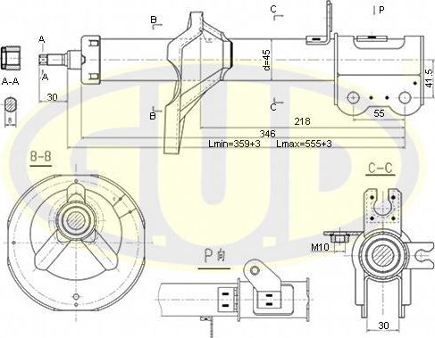 Амортизатор G.U.D.. Артикул GSA333364