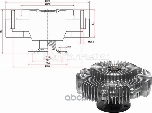 Вискомуфта TOYOTA LAND CRUISER 100 1H 98- (SAT). Артикул ST1621017050