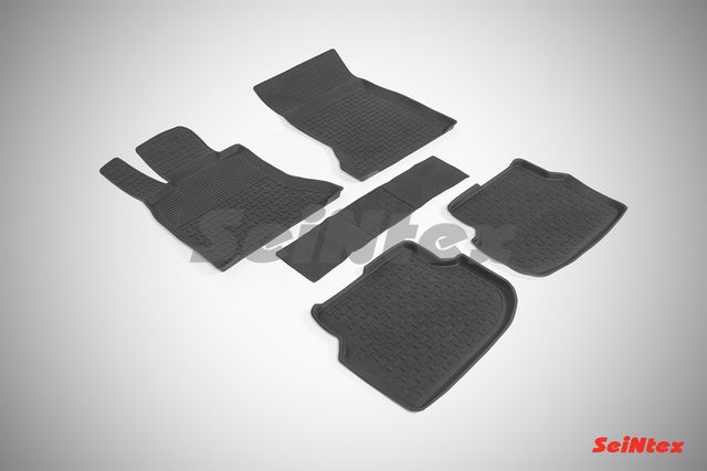 Коврики резиновые Seintex с высоким бортиком для салона BMW 5 F10 седан 2010-2013. Артикул 86393