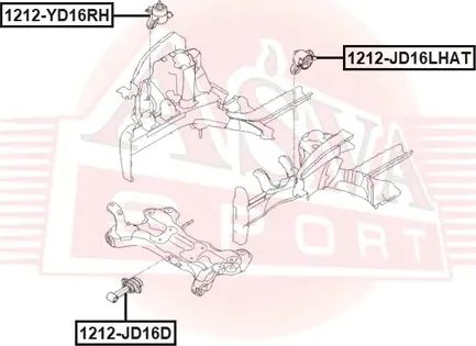 ОПОРА ДВИГАТЕЛЯ ПЕРЕДНЯЯ (Asva). Артикул 1212JD16D