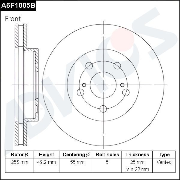 Тормозной диск Advics. Артикул A6F1005B