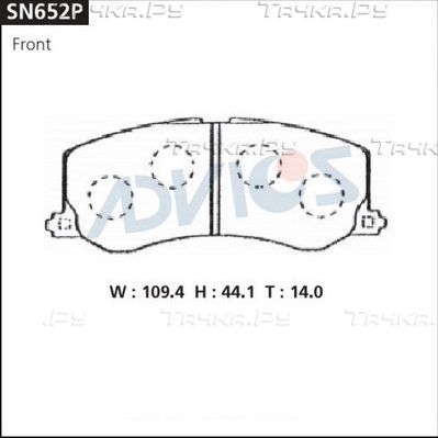 Тормозные колодки Advics передние для Suzuki Alto V 2000-2002. Артикул SN652P