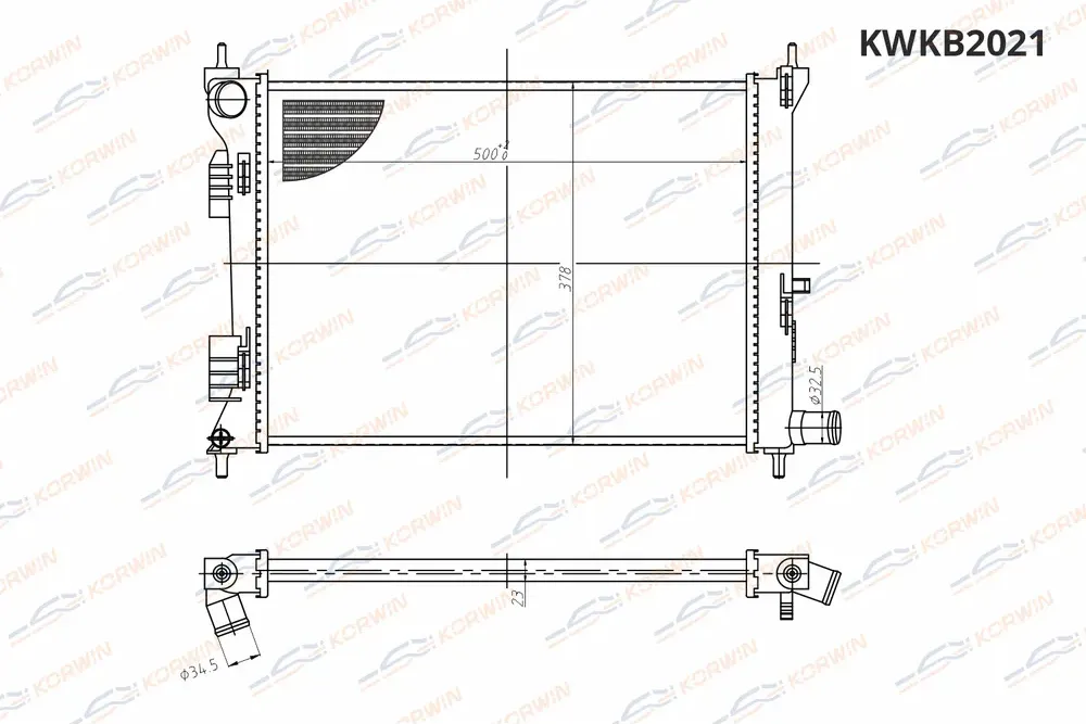 Радиатор охлаждения Kia Rio Hyundai Solaris 11 17) MT сборный (Korwin) Korwin. Артикул KWKB2021