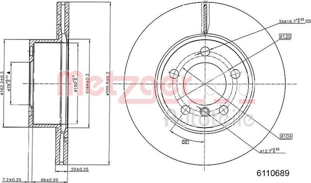 Тормозной диск Metzger. Артикул 6110689