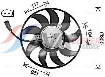 Вентилятор радиатора двигателя AVA (полимерный материал) для Audi Q2 I 2018-2026. Артикул AI7528