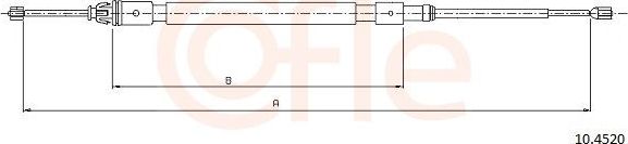 Трос ручника (тросик ручного тормоза) Cofle. Артикул 10.4520