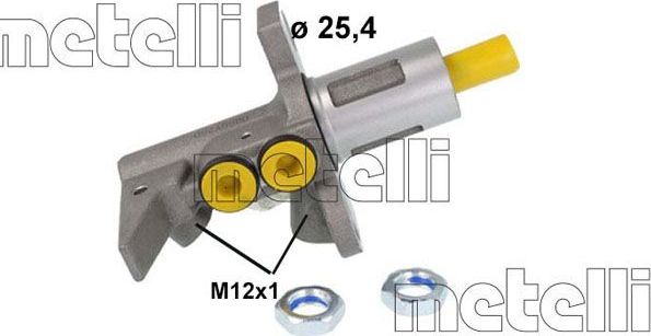 Тормозной цилиндр главный Metelli (алюминий) для Audi S4 IV (B8) 2009-2015. Артикул 05-0889