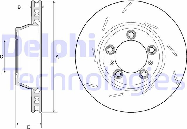 Тормозной диск Delphi. Артикул BG9164C