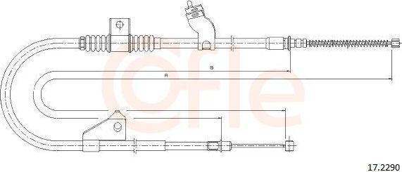 Трос ручника (тросик ручного тормоза) Cofle. Артикул 17.2290