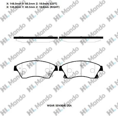 КОМПЛЕКТ ДИСКОВЫХ ТОРМОЗНЫХ КОЛОДОК RMPD30NS (Mando). Артикул rmpd30ns