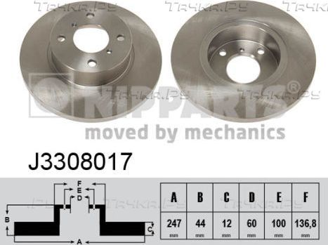 Тормозной диск Nipparts. Артикул J3308017