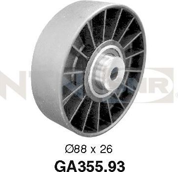 Направляющий (ведущий) ролик приводного поликлинового ремня NTN / SNR. Артикул GA355.93