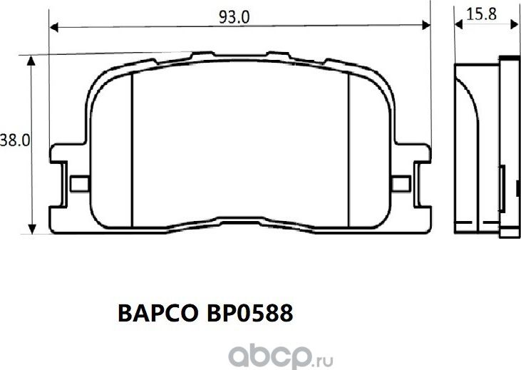 Колодки тормозные (Bapco). Артикул BP0588