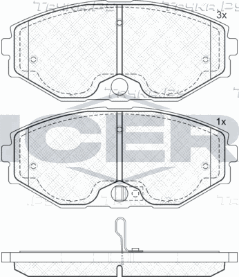 Тормозные колодки Icer передние для Infiniti J 1992-1997. Артикул 181569