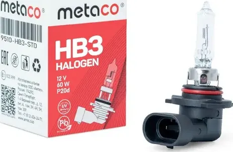 Лампа галогеновая HB3 9005 12V 60W P20D (Metaco). Артикул 9510HB3STD
