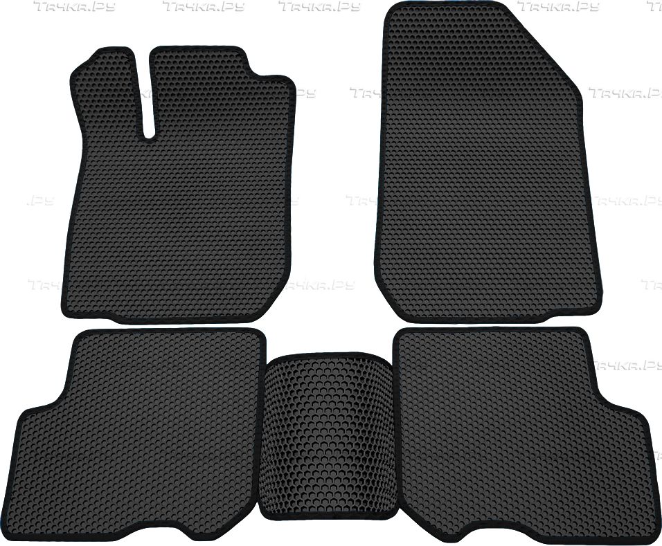 Коврики Rezkon EVA Соты для салона Renault Logan II 2013-2018 Черный кант. Артикул 9129015201