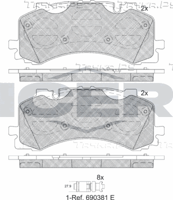 Тормозные колодки Icer передние для Audi A6 allroad IV (C8) 2019-2026. Артикул 182281