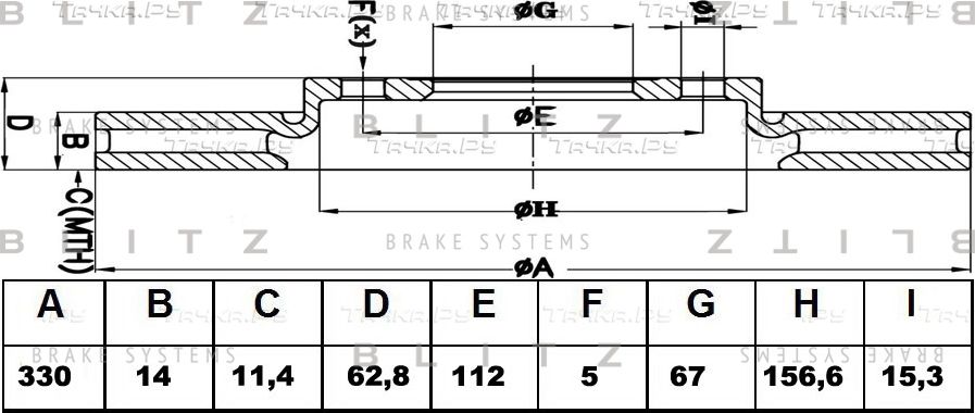 Диск тормозной MB W164/W251 06- задн. (Blitz). Артикул BS0402