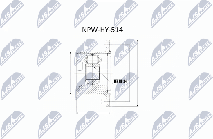 Шрус внутренний (граната) NTY. Артикул NPW-HY-514