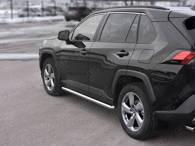 Защита порогов RusStal труба d63 (вариант 3) для Toyota RAV4 V 2019-2026. Артикул TR4T-0033663