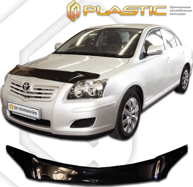 Дефлектор СА Пластик для капота (Classic черный) Toyota Avensis T250-T255 2003-2008. Артикул 2010010100940