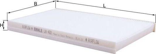 Салонный фильтр Mahle для Fiat Strada 1999-2026. Артикул LA 422