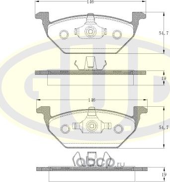Тормозные колодки G.U.D.. Артикул GBP063300