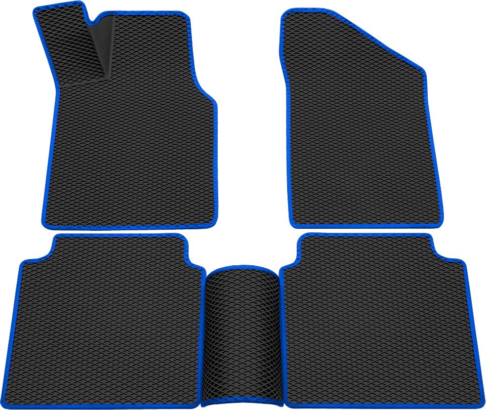 Коврики Rezkon 3D EVA Ромб резиновые для салона Lada (ВАЗ) 2103 1972-1984 Синий кант. Артикул 9239005103