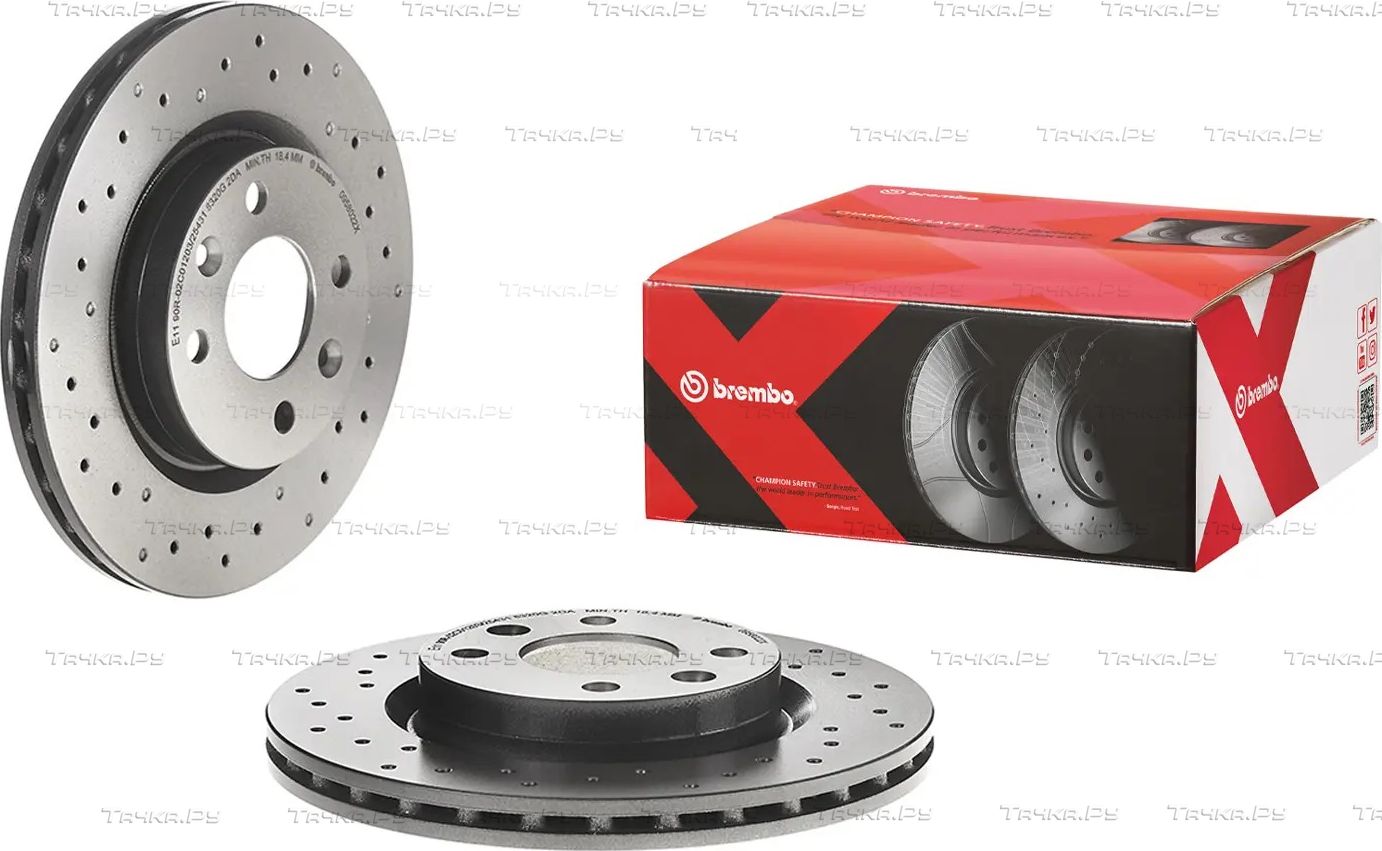 Тормозной диск Brembo XTRA LINE - Xtra передний для Dacia Sandero I 2008-2012. Артикул 09.5802.2X