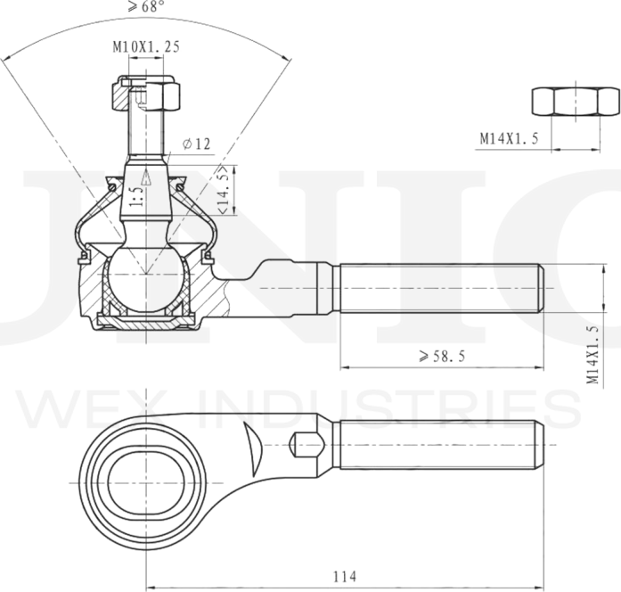 Наконечник рулевой тяги (Unio). Артикул SSP-10070