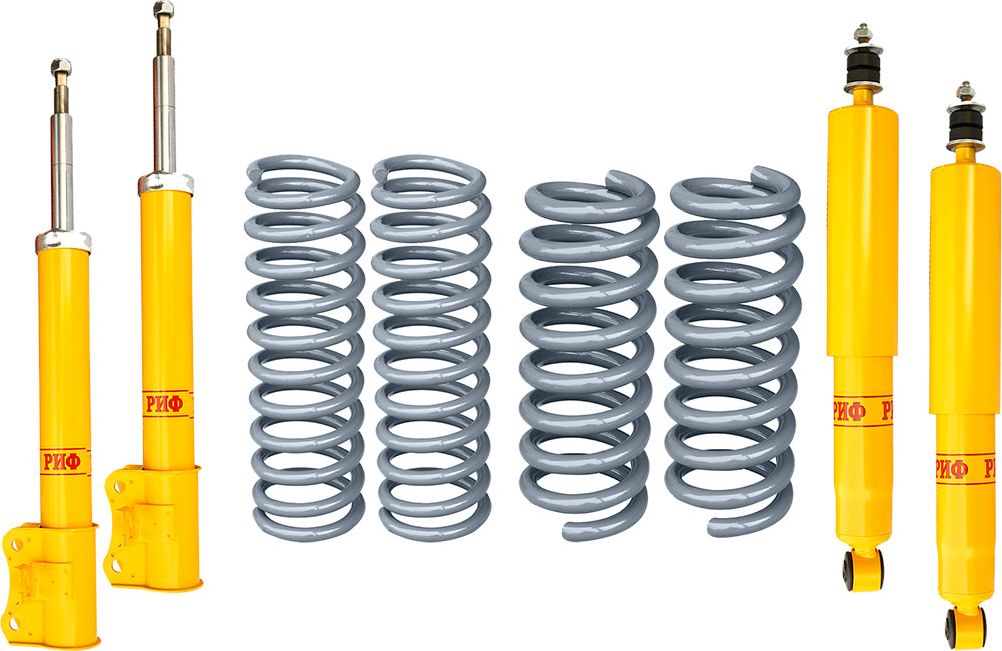 Лифт-комплект РИФ средний для Suzuki Vitara 1988-2005, лифт 35 мм, нагрузка передних пружин +50 кг, задних рессор  до +0-200 кг. Артикул RIF-VIT-C