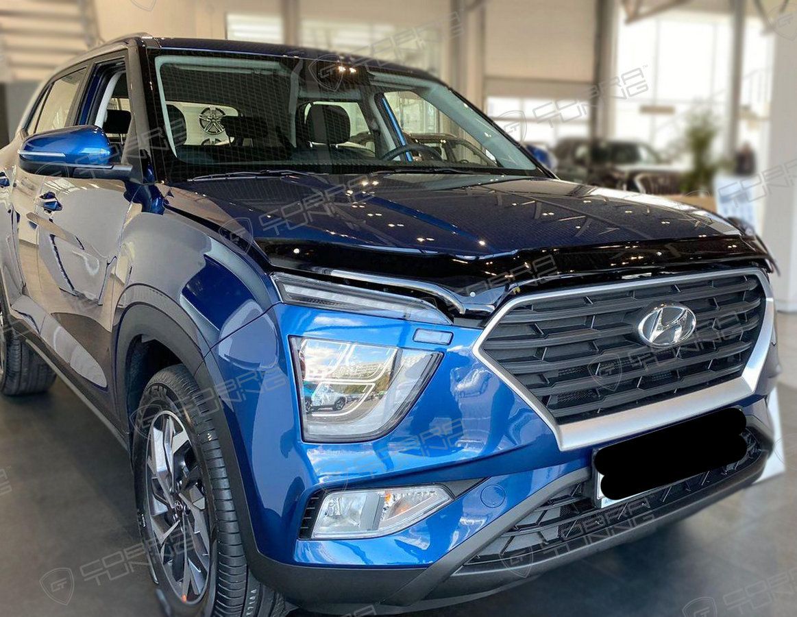 Дефлектор Cobra Tuning для капота Hyundai Creta II 5дв. 2021-2026. Артикул DK075