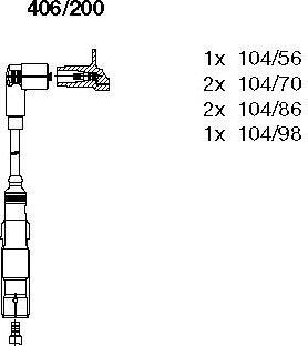Высоковольтные провода (провода зажигания) (комплект) Bremi. Артикул 406/200