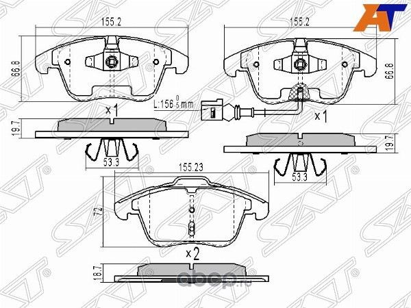 КОЛОДКИ ТОРМОЗНЫЕ FR VAG Q3TIGUAN 08-11 (SAT). Артикул ST5N0698151