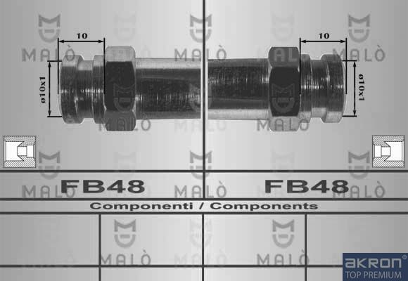 Тормозной шланг Malò задний для Suzuki Ignis II (HR) 2003-2008. Артикул 80259