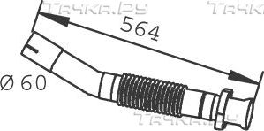 Гофра глушителя Dinex для Mercedes-Benz Sprinter 903 1995-2000. Артикул 53108