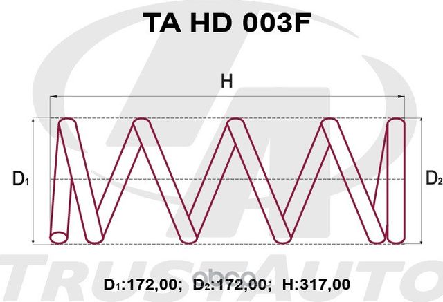 514019904 ПРУЖИНА УСИЛЕННАЯ (Trustauto). Артикул TAHD003F