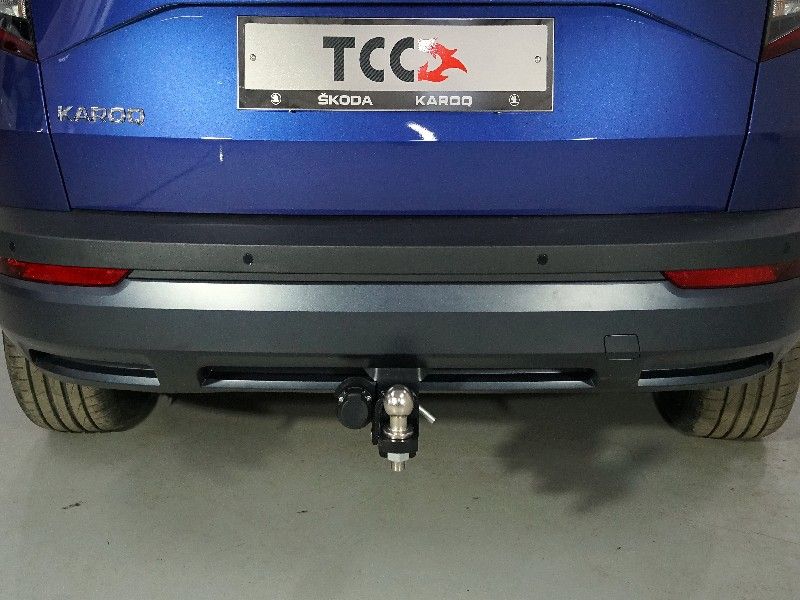 Фаркоп ТСС оцинкованный под американский квадрат для Skoda Karoq 2020-2026. Артикул TCU00155