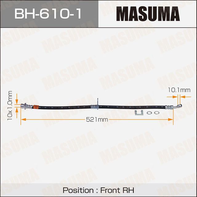 Тормозной шланг Masuma передний правый для Honda Civic VIII 2005-2012. Артикул BH-610-1