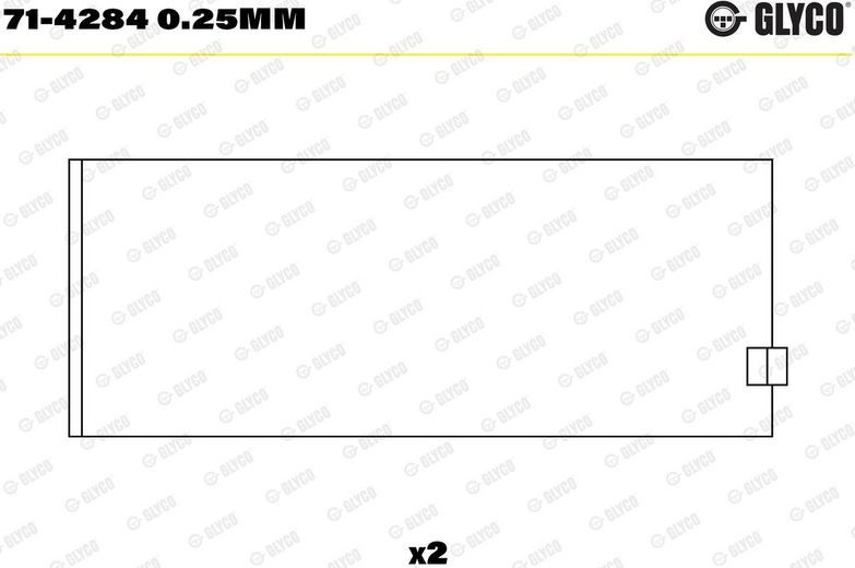 Вкладыши шатунные Glyco. Артикул 71-4284 0.25mm