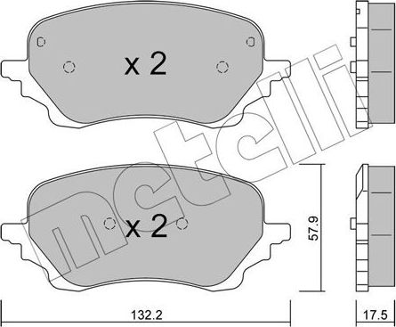 Тормозные колодки Metelli передние для Ford Puma II 2019-2026. Артикул 22-1247-0