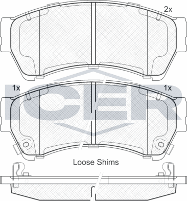 Тормозные колодки Icer передние для Mazda 6 I (GG) 2002-2007. Артикул 181868