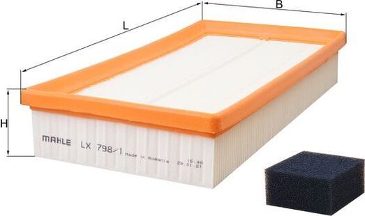 Воздушный фильтр Mahle-Knecht. Артикул LX 798/1