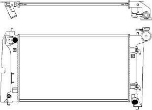 Радиатор охлаждения двигателя Sakura для Toyota Carina VII (T210) 1996-2001. Артикул 3461-1023