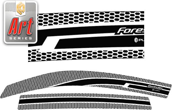 Дефлекторы СА Пластик для окон (Серия "Art" белая) Subaru Forester IV 2012-2018. Артикул 2010031409268