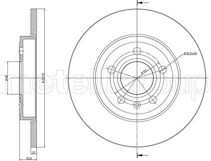 Тормозной диск Trusting задний для Audi S4 III (B7) 2004-2008. Артикул DF1091
