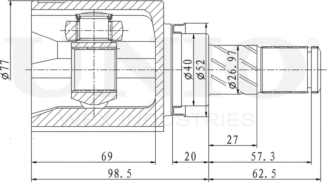 ШРУС внутренний (Unio). Артикул CVJ-30093